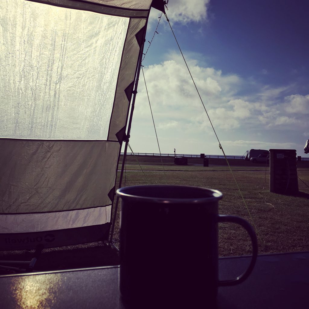 Waking up and having a cup of tea outside first thing in the morning is bliss